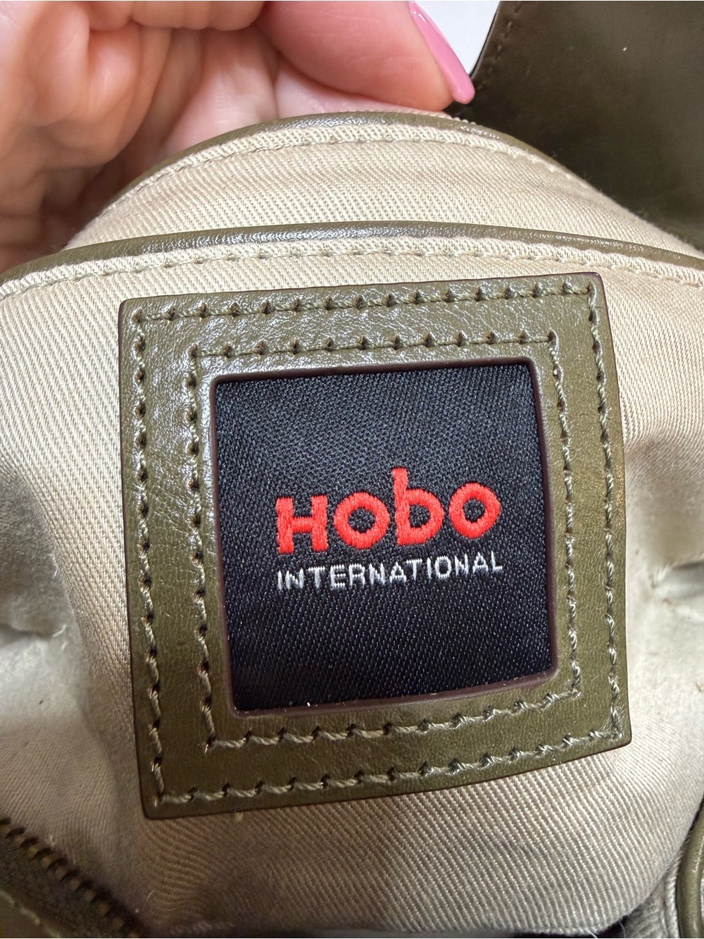 Vintage Hobo International Olive Green Leather Bag Structured Satchel Purse - Picture 14 of 16